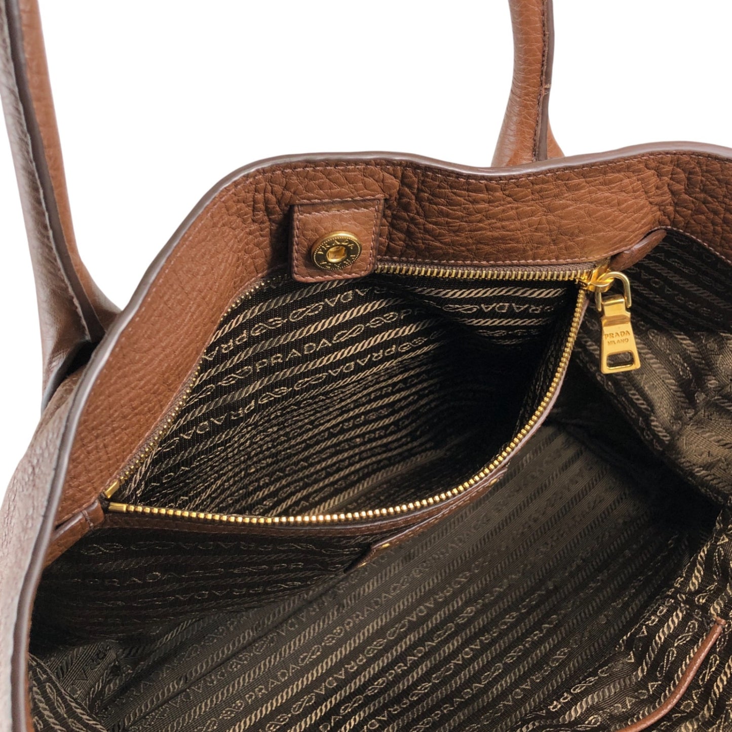 PRADA Logo Two-way Handbag Shoulder bag Brown Vintage y4cj6y