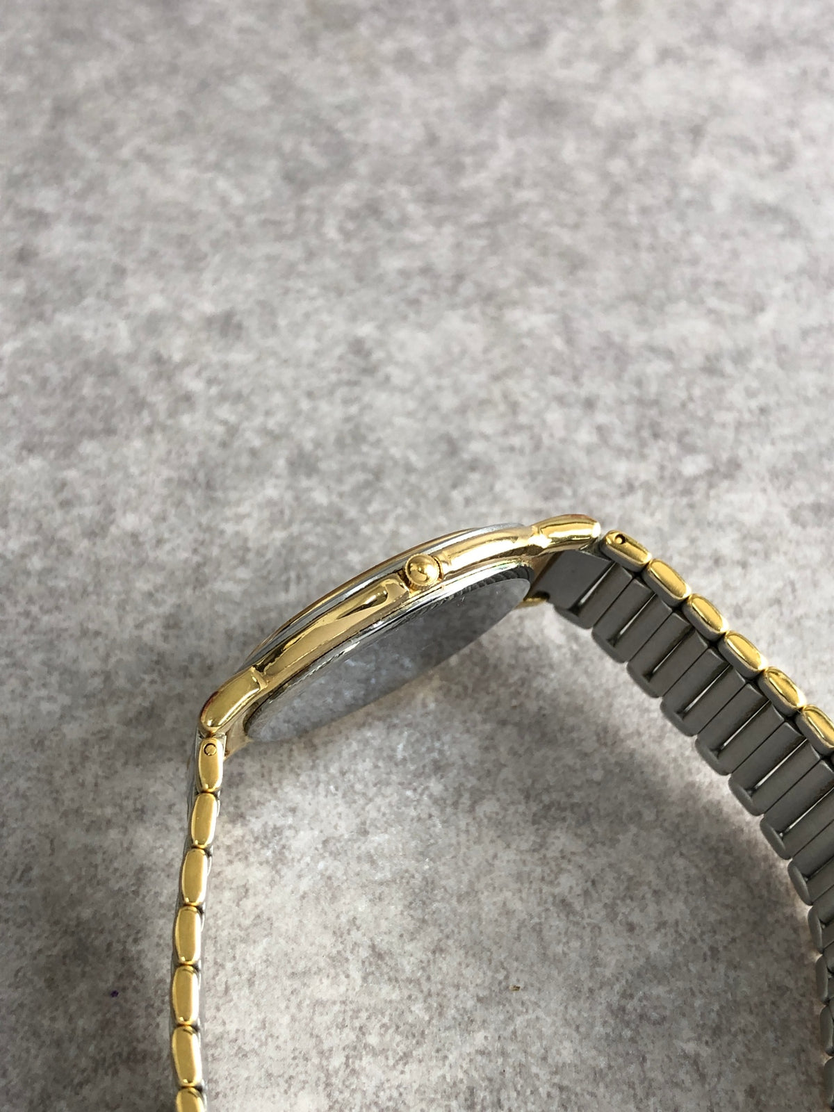 Yves Saint Laurent YSL Logo Quartz Watch Silver×Gold 2823-268440 Yo Vintage zdikrb