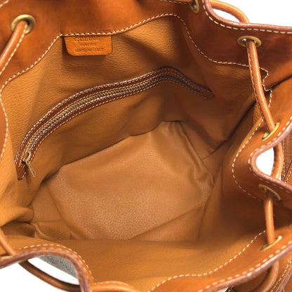 CELINE Macadam Blason  PVC Leather Drawstring Shoulder bag Brown Vintage 3z2thj