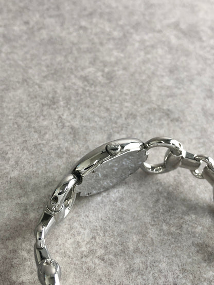 GUCCI Logo Quartz Watch Silver118  Vintage srw7hm