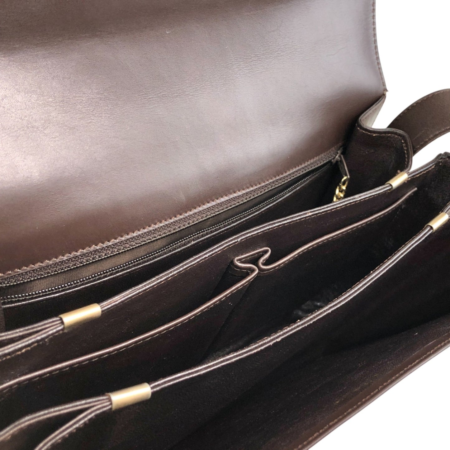 CELINE Horse Bit Flap Shoulder bag Brown Vintage 7atjbx