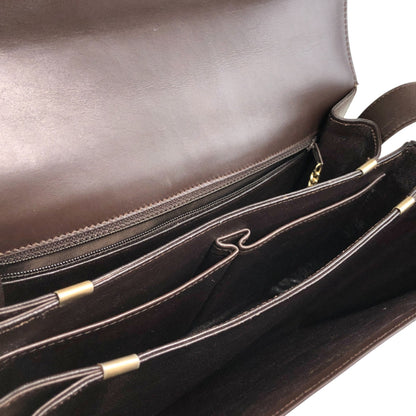 CELINE Horse Bit Flap Shoulder bag Brown Vintage 7atjbx