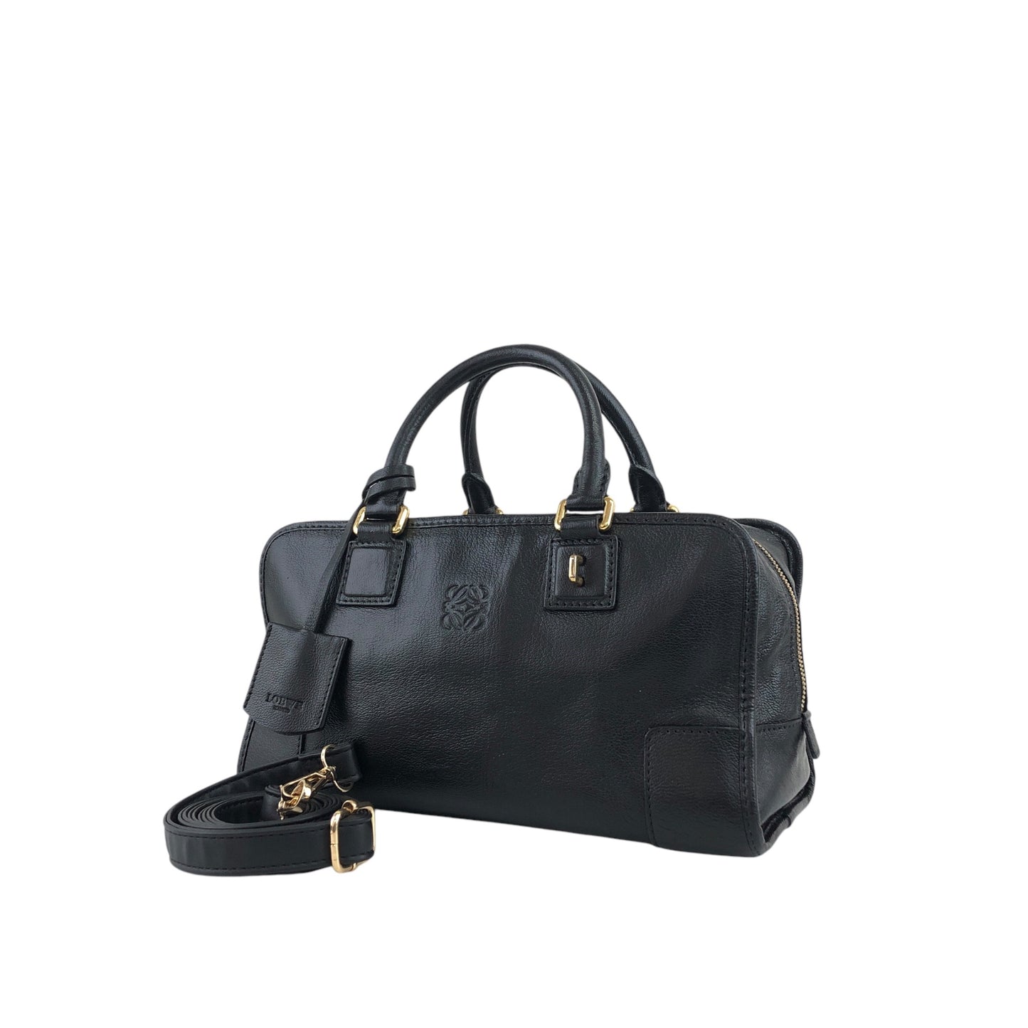 LOEWE Amazona28 Anagram Two-way Boston bag Shoulder bag Black Vintage v3dz54