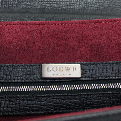 LOEWE Logo Embossed Shoulder bag Black Vintage htcz22