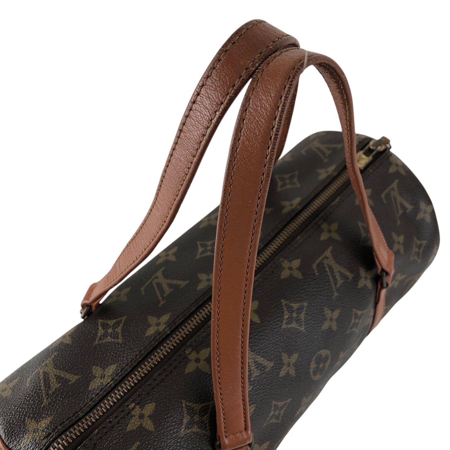 LOUIS VUITTON Monogram Handbag Brown Vintage efphw4