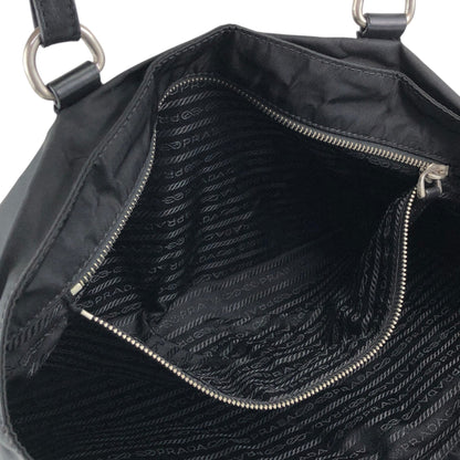 PRADA Tessuto Triangle Logo Totebag Black Vintage 4f8fnv