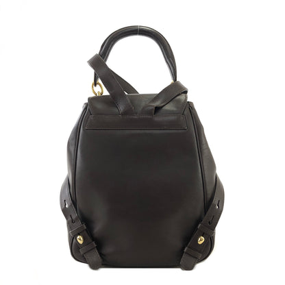 CELINE Starball Logo Leather Backpack Brown Vintage kwx3cy