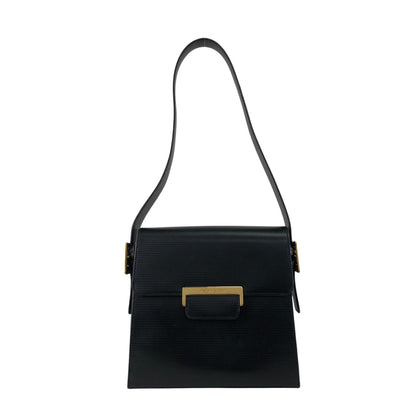 Yves Saint Laurent Logo Shoulder bag Black Vintage avbr5u