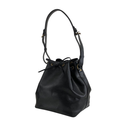 LOUIS VUITTON Epi Drawstring Shoulder bag Black Vintage jpzhvn