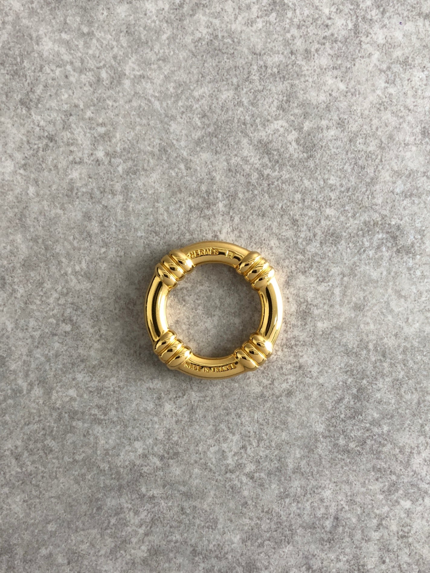 HERMES Scarf Ring Gold Vintage 8z4dfe
