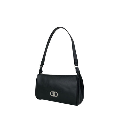 Salvatore Ferragamo Gancini Shoulder bag Black Vintage 52xyvd