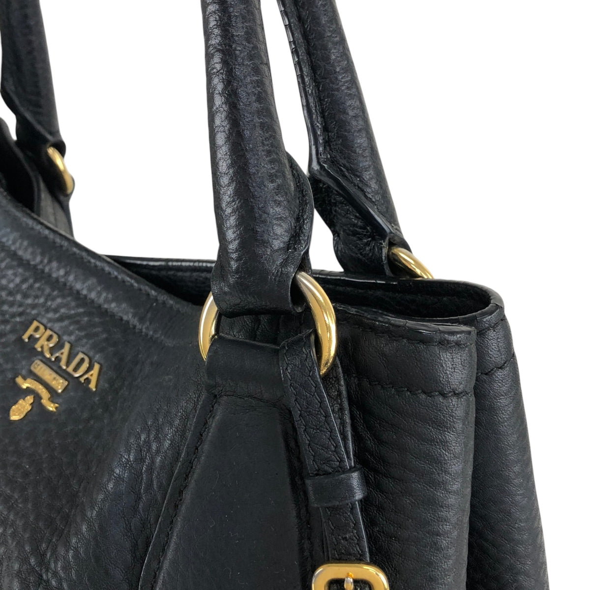 PRADA Logo Totebag Black Vintage fpj5iw