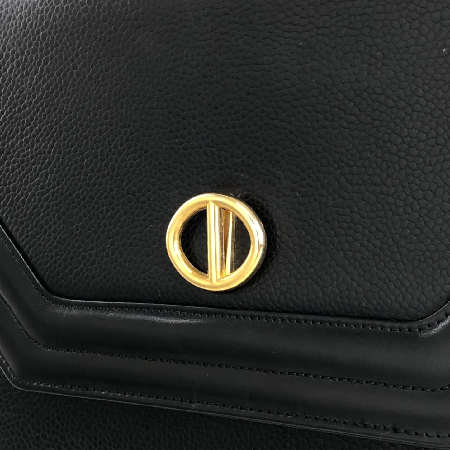 Christian Dior CD Logo Chain Shoulder bag Black Vintage m5evcd
