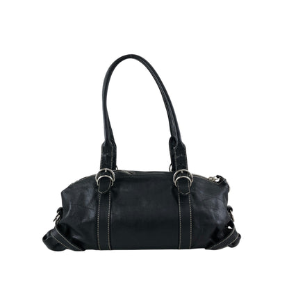 PRADA Logo Embossed Belt Handbag Black Vintage m8shz4