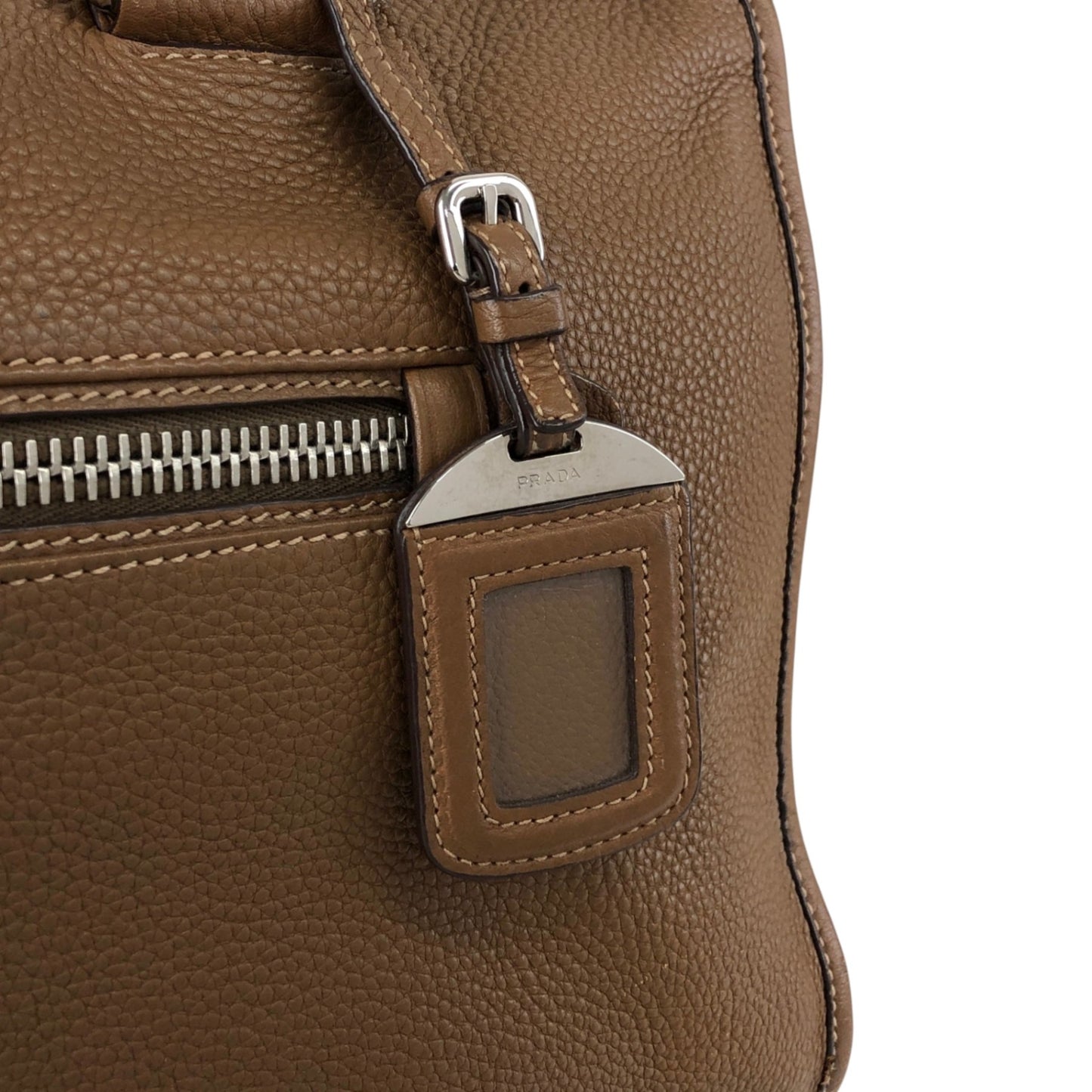 PRADA VITELLO PHENIX Two-way Handbag Shoulder bag Brown BL0805 Vintage 2rpjby