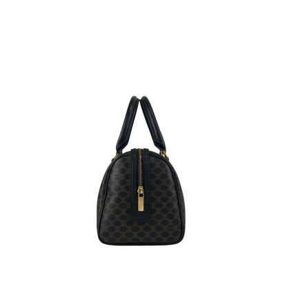 CELINE Macadam Small Boston bag Handbag Black Vintage py4p2e