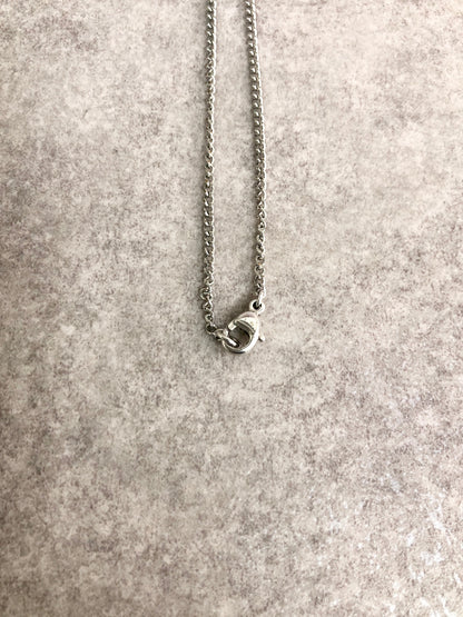 CHANEL Coco Mark Necklace Silver Vintage erswfu