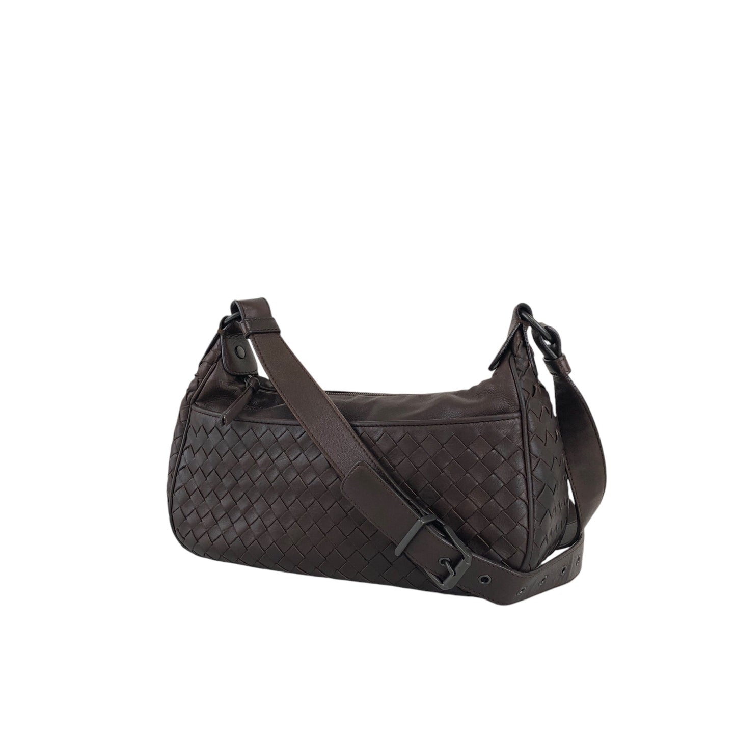 Bottega Veneta Intrecciato Crossbody Shoulder bag Brown Vintage erixfu