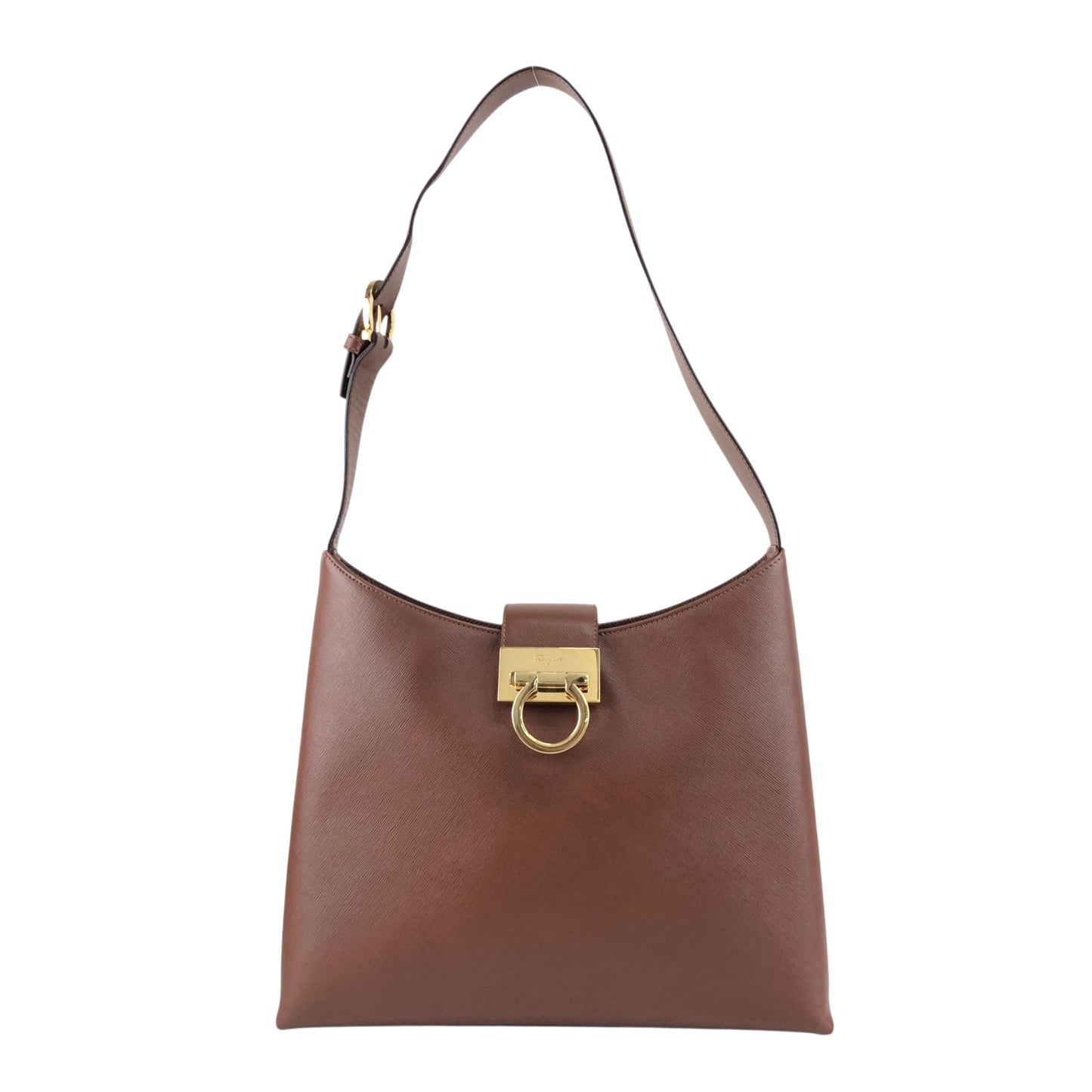 Salvatore Ferragamo Gancini Shoulder bag Brown Vintage xfdst7