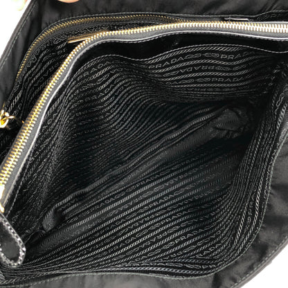 PRADA Triangle Logo Shoulder bag Totebag Black Vintage kv3efh