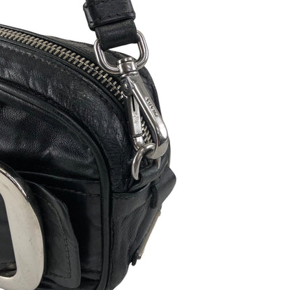 PRADA Buckle Shoulder bag Black Vintage cdnxfz