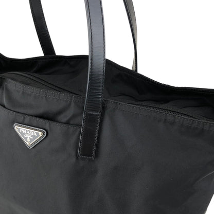 PRADA Tessuto Triangle Logo Totebag Black Vintage naaxd3
