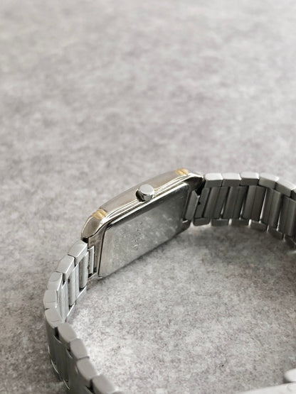 Yves Saint Laurent YSL Logo Quartz Watch Silver 5421-Ｈ04732Y Vintage x746s6