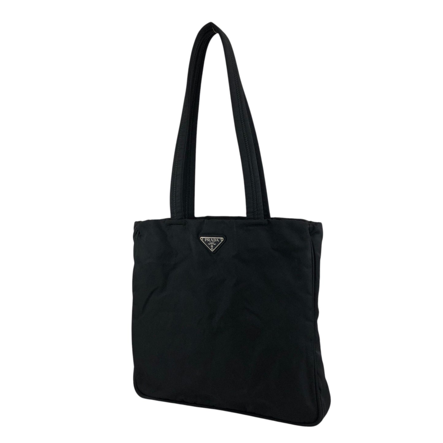 PRADA Tessuto Triangle Logo Handbag Totebag Black Vintage jsx3zw