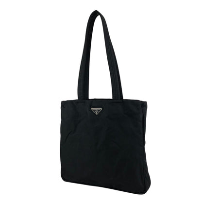 PRADA Tessuto Triangle Logo Handbag Totebag Black Vintage jsx3zw