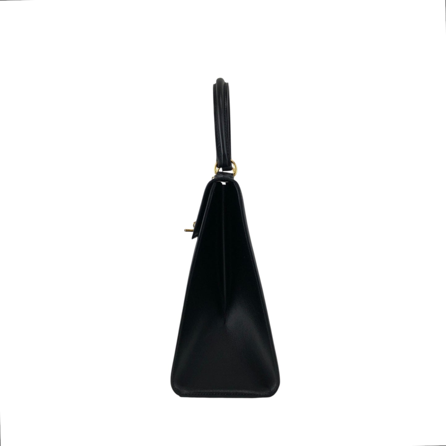 CELINE Gancini Top Handle Handbag Black Vintage whcwed