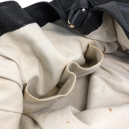 GUCCI Logo Embossed Tassel Shoulder bag Hobobag Black Vintage p2pw3n