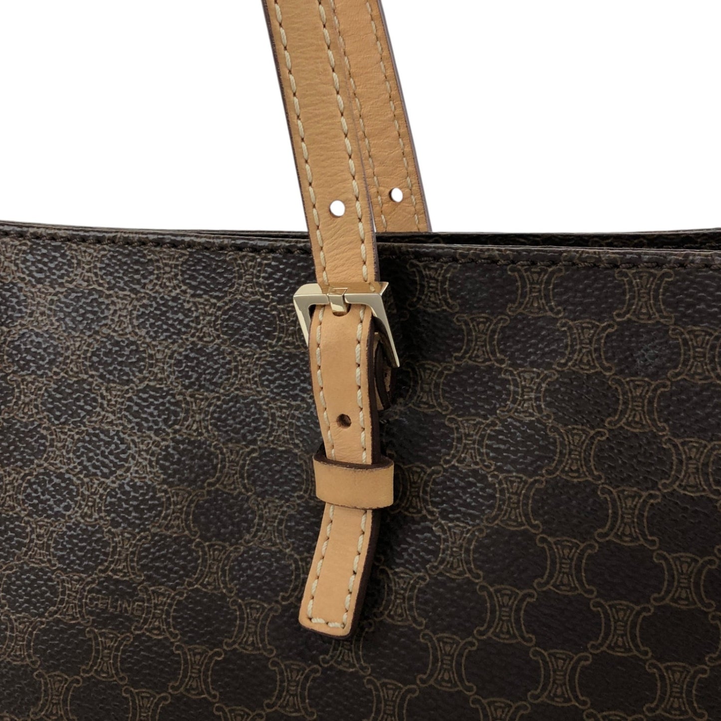 CELINE Macadam Handbag Totebag Brown Vintage 37xgc6