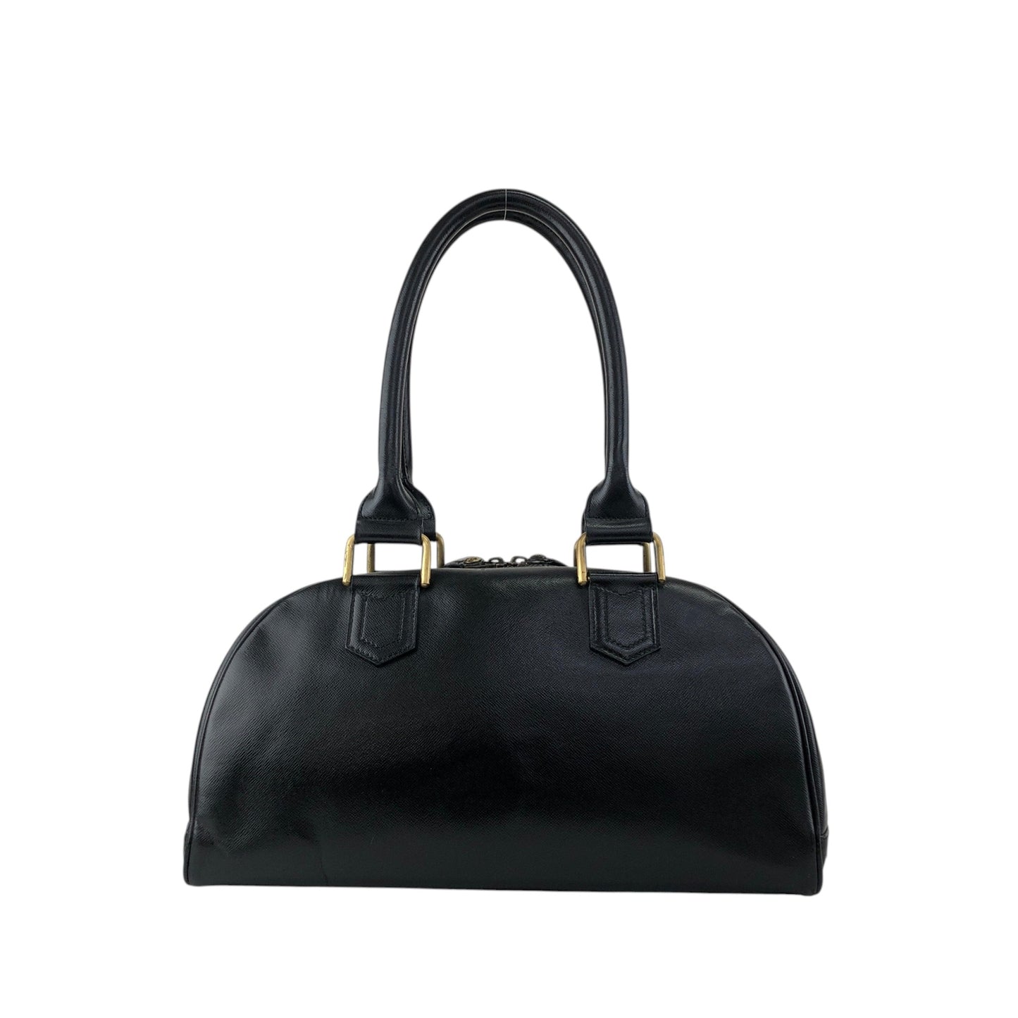 BURBERRY Logo Small Boston bag Handbag Black Vintage djr8rb