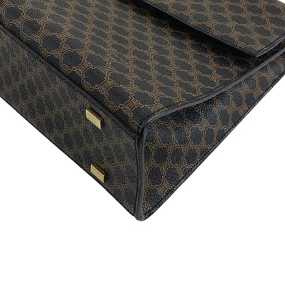 CELINE Macadam Turn Lock Handbag Black Vintage 75x5vx