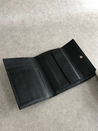 PRADA Triangle Logo Folded Wallet Black Vintage xvag4c
