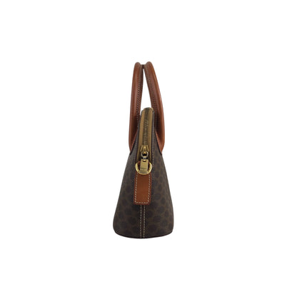 CELINE Macadam Two-way Handbag Shoulder bag Brown Vintage ie5eed