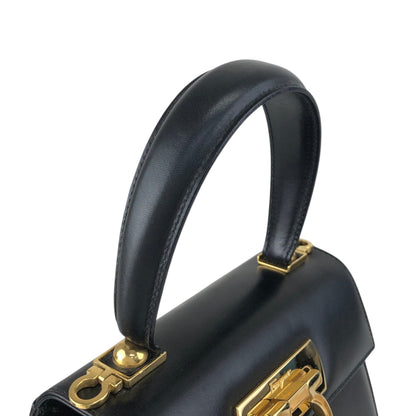 Salvatore Ferragamo Gancini Two-way Handbag Shoulder bag Black Vintage eddc85