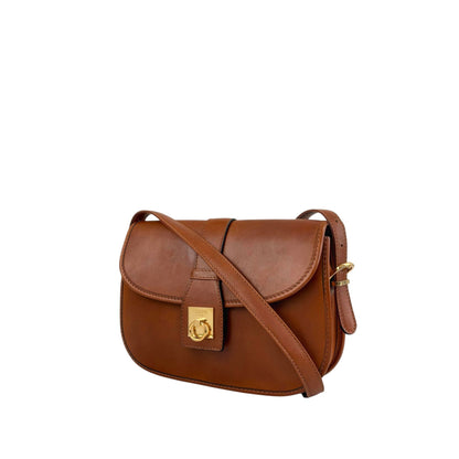 CELINE Gancini Shoulder bag Brown Vintage myaerh