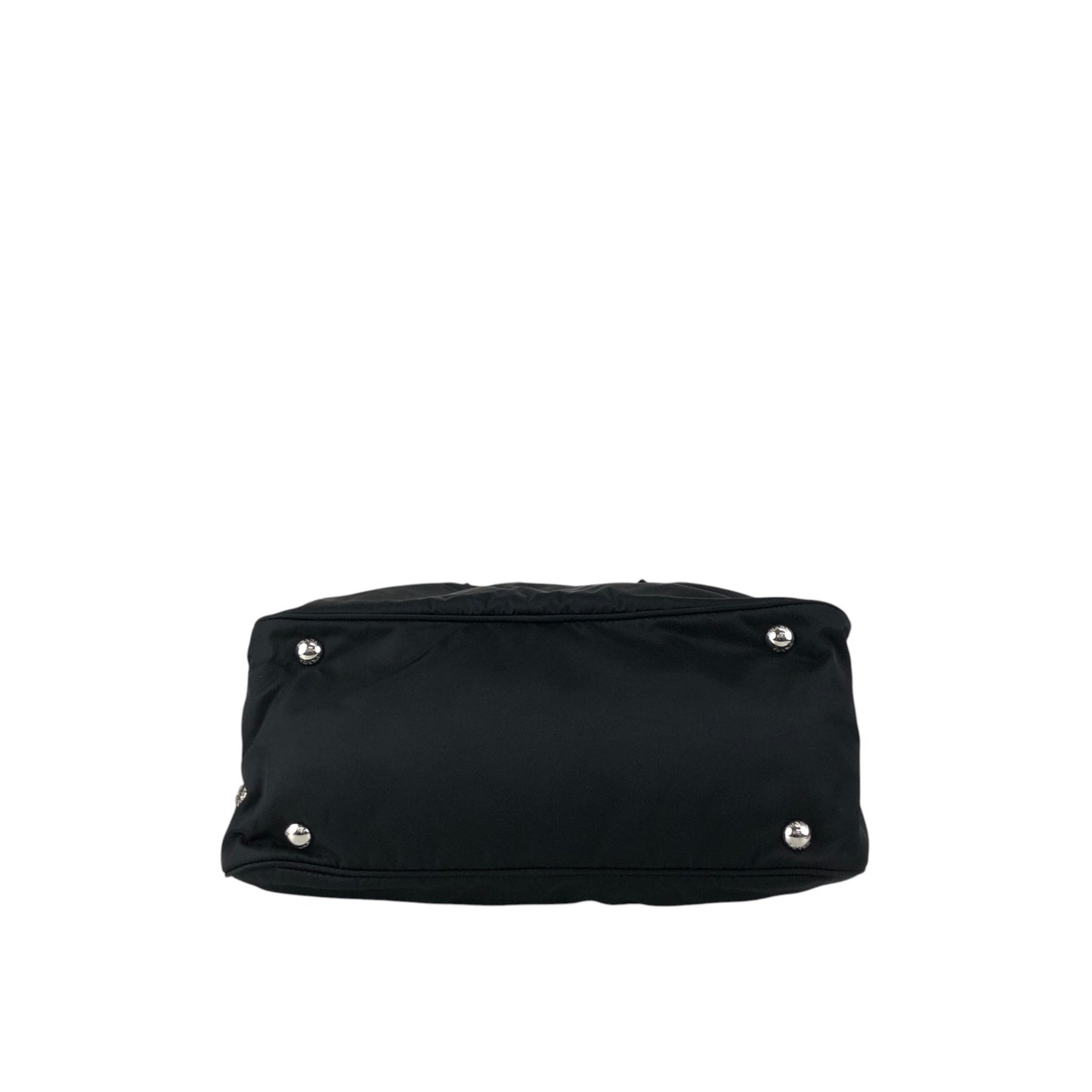 PRADA Logo Boston bag Handbag Black Vintage jipcs2