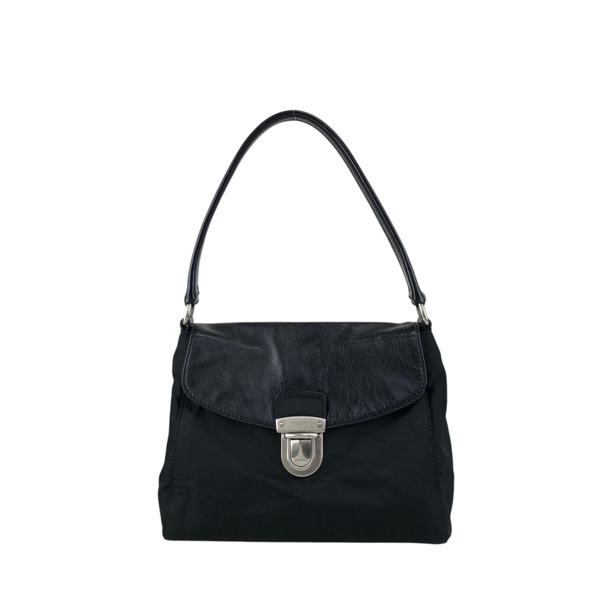 PRADA Push lock Shoulder bag Black Vintage vyves6