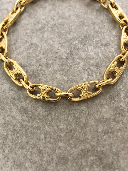 CELINE Blason Bracelet Gold Vintage ux3b2s