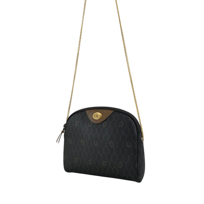 Christian Dior Honeycomb Pattern Chain Shoulder bag Black Vintage cs7hx4