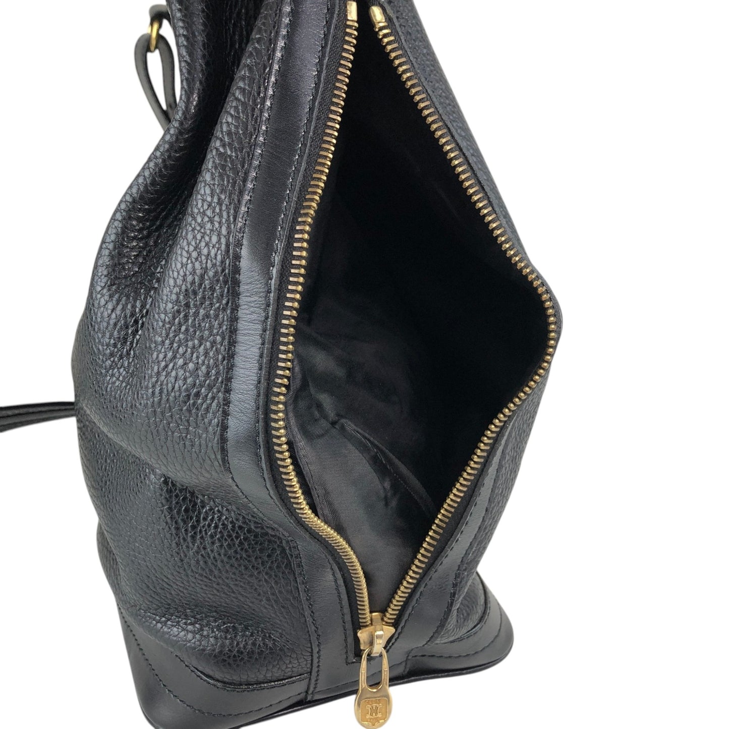 CELINE Blason Drawstring Shoulder bag Black Vintage 6uw6d7