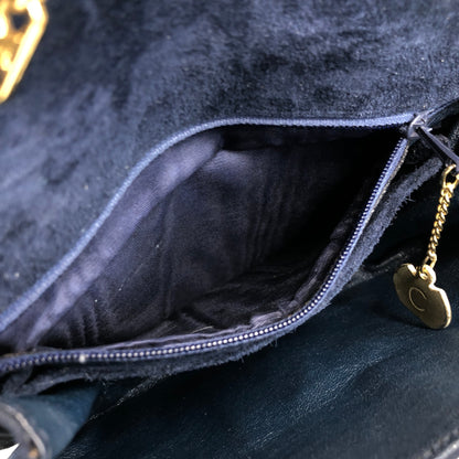 CELINE Blason Chain Shoulder bag Navy Vintage bppgsa