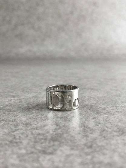 Christian Dior Logo Motif Ring Silver SILVER925 Vintage 8digxf