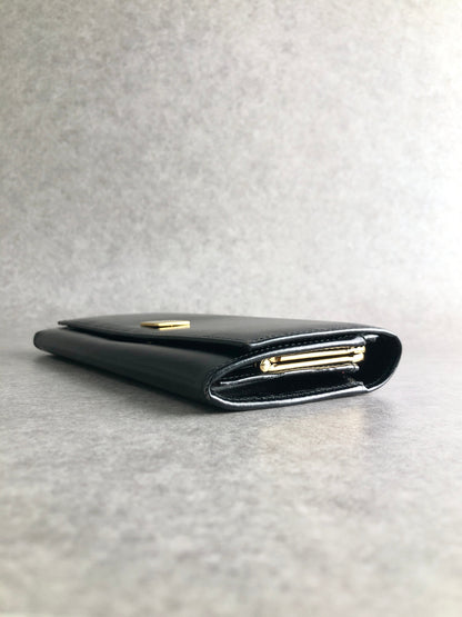 CELINE Logo Long Wallet Black Vintage gres6u