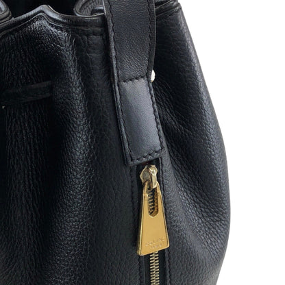 CELINE Toggle Clasp Drawstring Shoulder bag Black Vintage mgyxeh