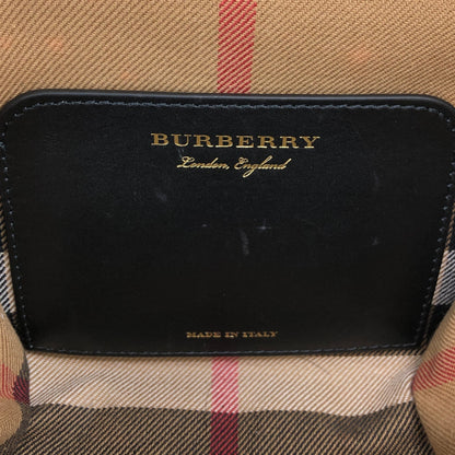 BURBERRY Logo Metal Clasp Shoulder bag Black Vintage hdymvu