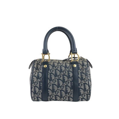 Christian Dior Trotter Padlock Handbag Navy Vintage hua5x2