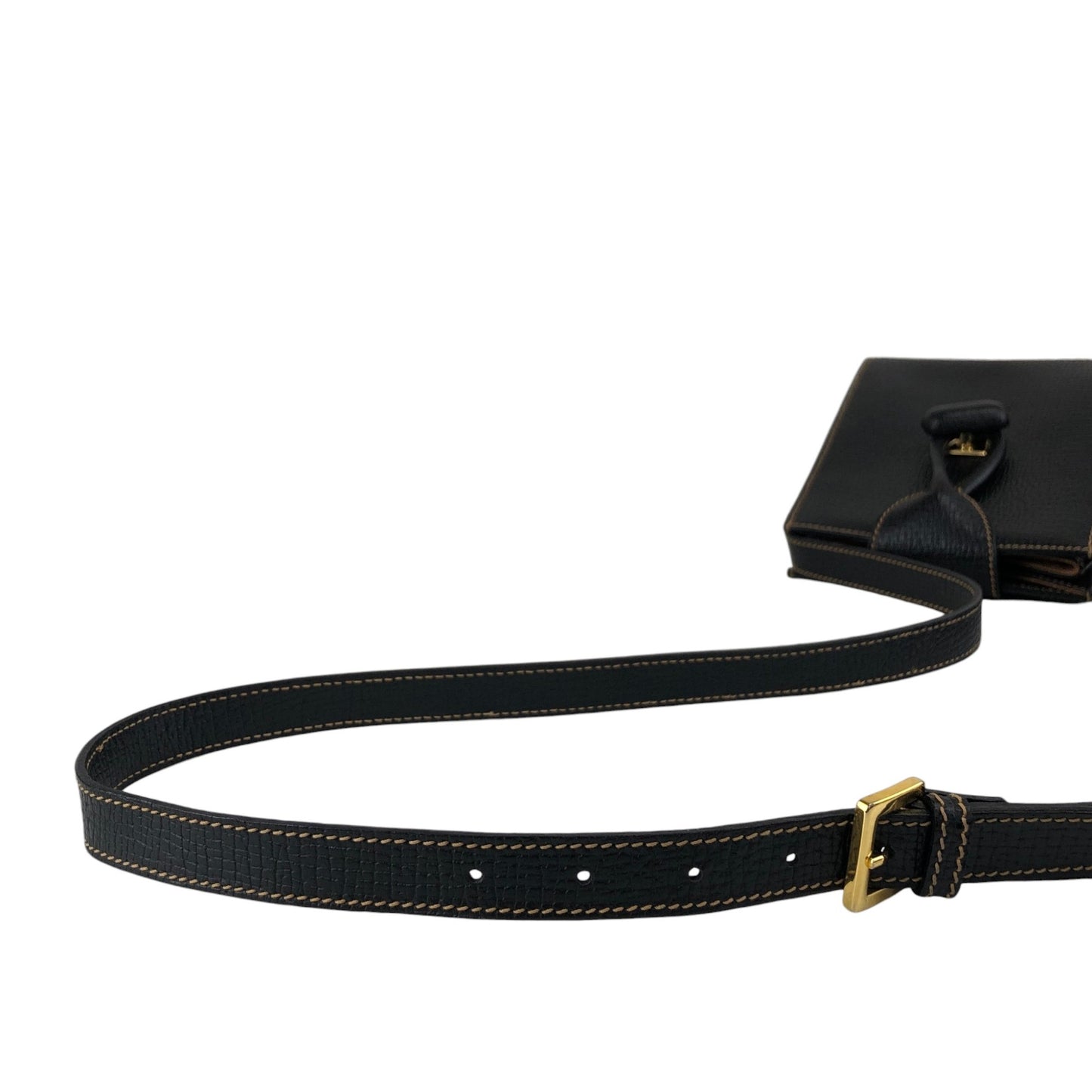 LOEWE Logo Turn Lock Shoulder bag Black Vintage 4uy7z7
